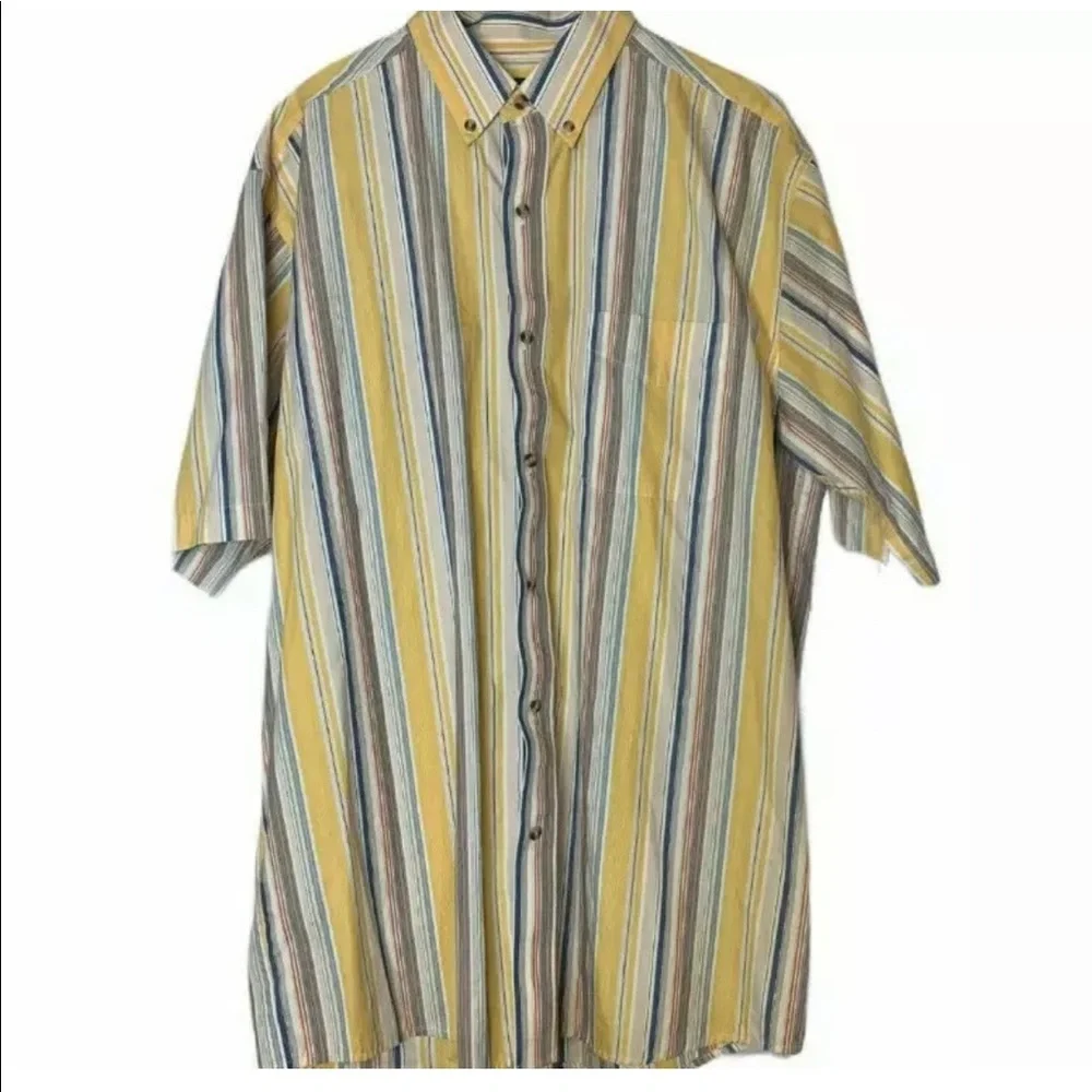Scandia Woods Yellow striped button down - Picture 3 of 3